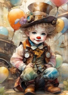 Diamond Painting Clown Junge